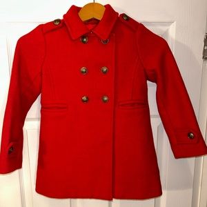 Girls small red gap coat